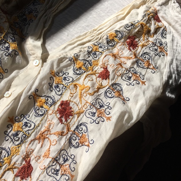 Anthropologie TINY Embroidered Button Down Blouse - Picture 11 of 16